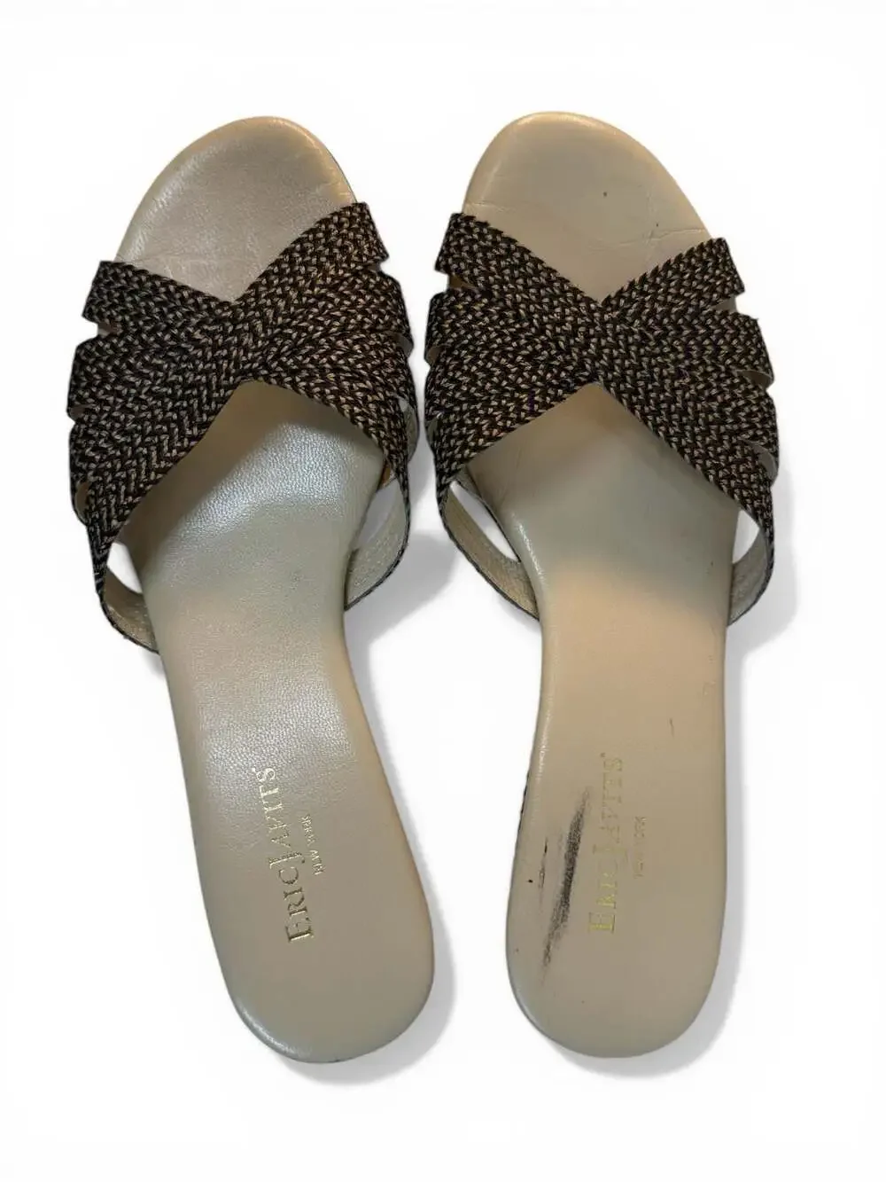 Eric Javits NY Woven Rafia Wedge Sandals | 8.5
